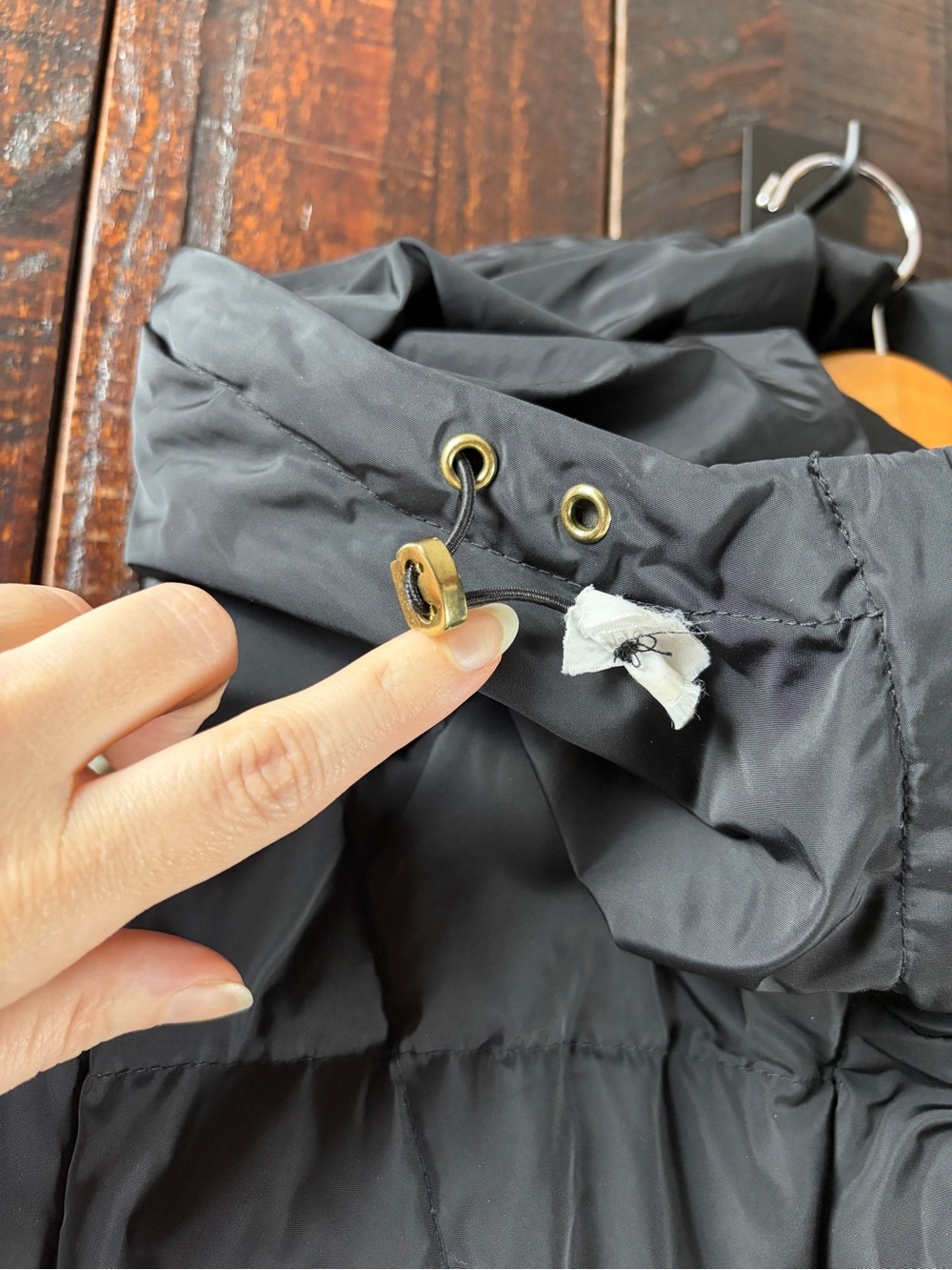 Cole Haan Black Quilted Down/Feather Hooded Maxi Puffer Coat - Large - Picture 4 of 16